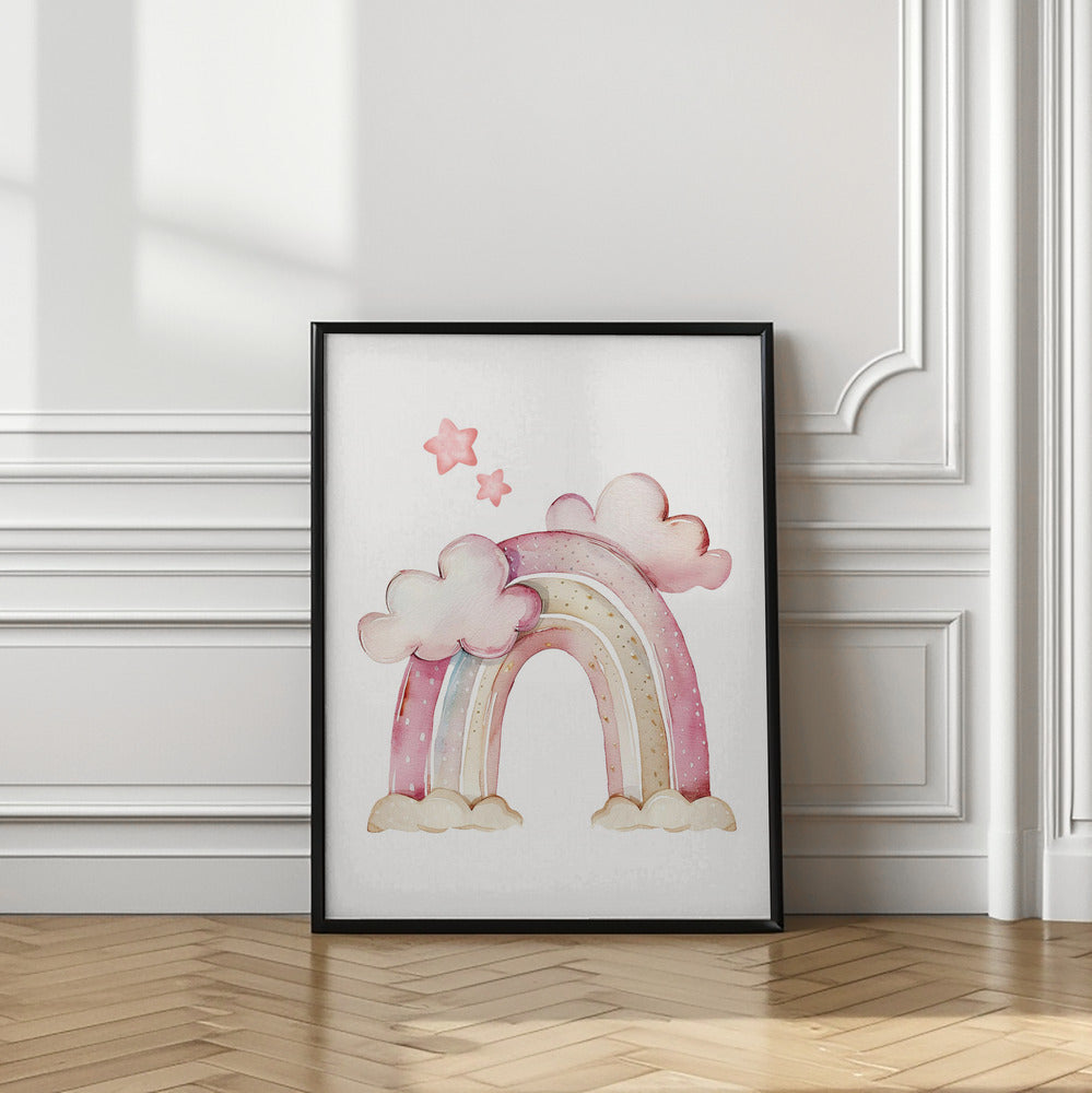 Girl's Poster - Nursery Décor Prints - Dreamy Pink Rainbow