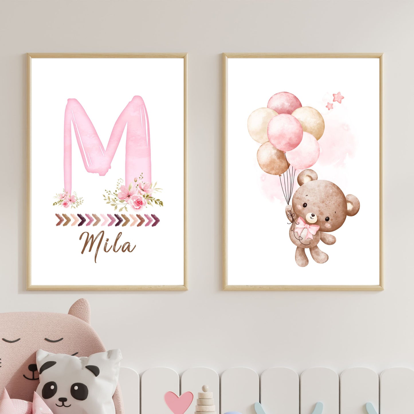 Personalised Custom Name Wall Art | Decor Print for Baby Kids Nursery Room | SassiBloom