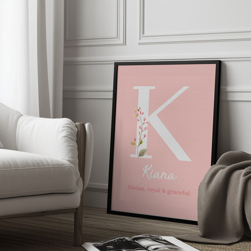 Personalised Name Print - Nursery Décor - Girl's Room Custom Wall Art