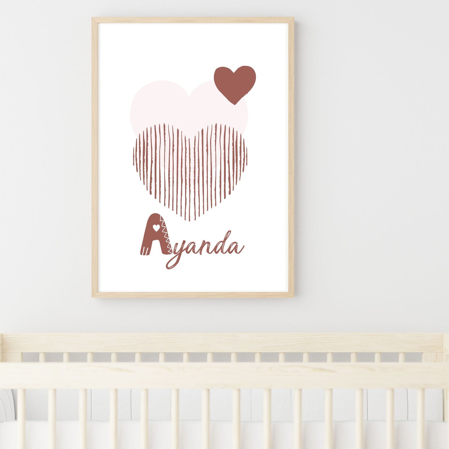 Custom Name Poster Set - Boho “We Love You” Hearts