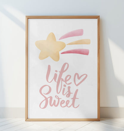 Girl's Poster Set - Nursery Décor Prints - Pink Inspirational Quotes