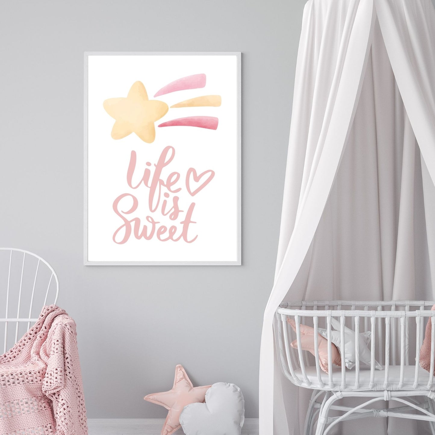 Girl's Poster Set - Nursery Décor Prints - Pink Inspirational Quotes