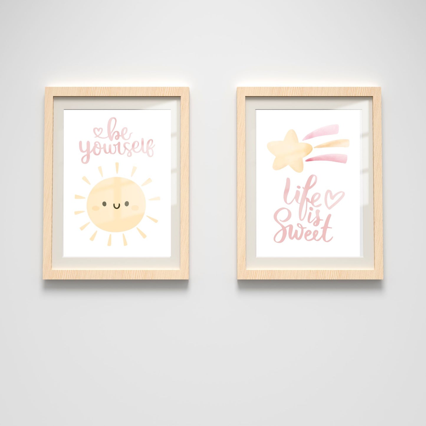 Girl's Poster Set - Nursery Décor Prints - Pink Inspirational Quotes