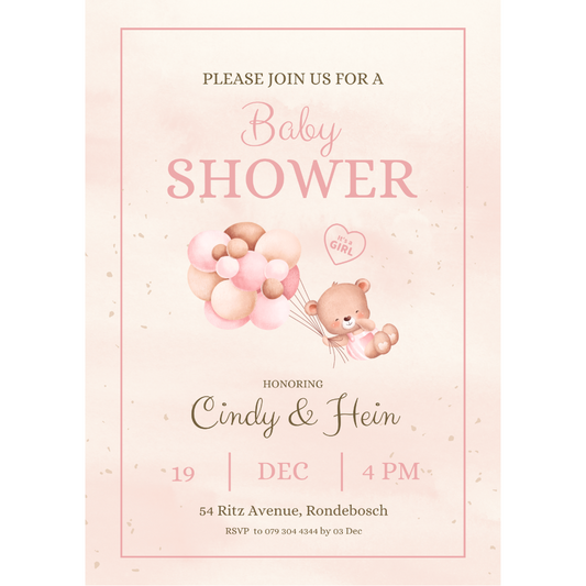 Baby Shower Digital E-Invitation Invite - Design Invitation - South Africa Custom Invite