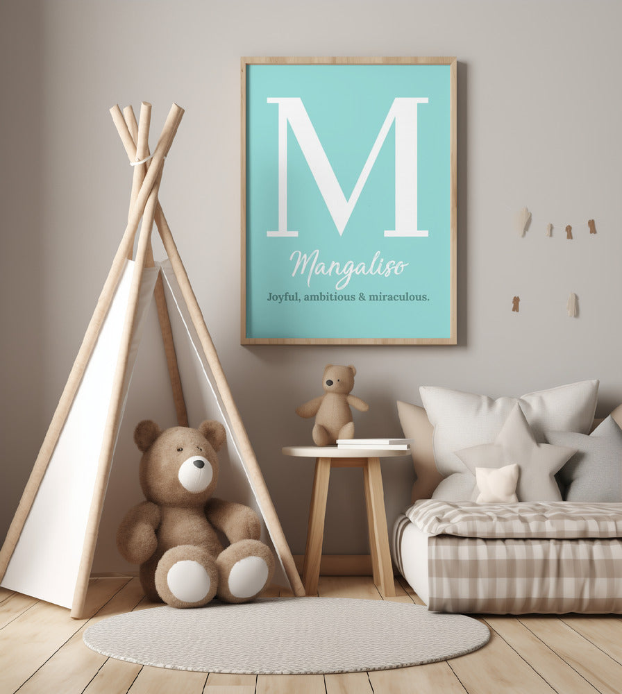 Customised Name Print - Nursery Décor - Boy's Room Personalised Wall Art
