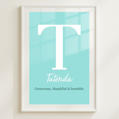 Customised Name Print - Nursery Décor - Boy's Room Personalised Wall Art
