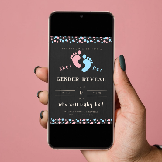Customise Digital Gender Reveal Invitation - Baby Shower Custom Invite - South Africa SassiBloom