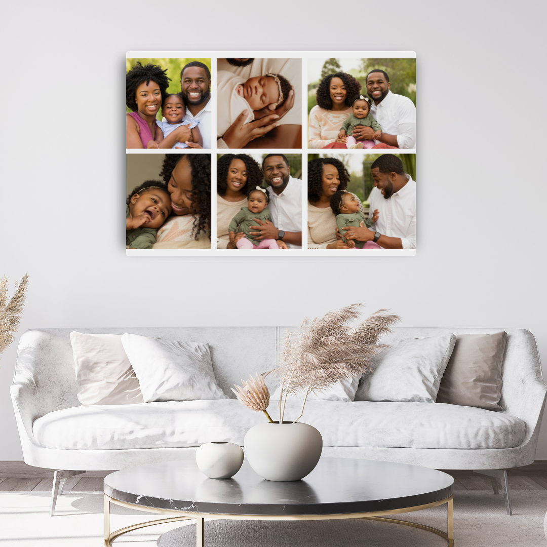 Custom Photo Collage Print on Canvas - 6 Photo Landscape Collage - South Africa Delivery