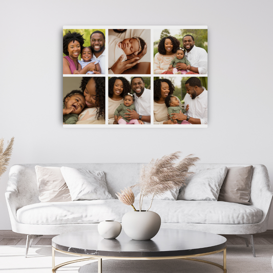 Custom Photo Collage Print on Canvas - 6 Photo Landscape Collage - South Africa Delivery