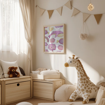 Girl's Poster - Nursery Décor Prints - Sealife, Strawberries & Rainbows