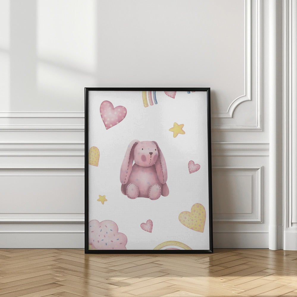 Girl's Poster - Nursery Décor Prints - Rainbow Cupcake Hearts