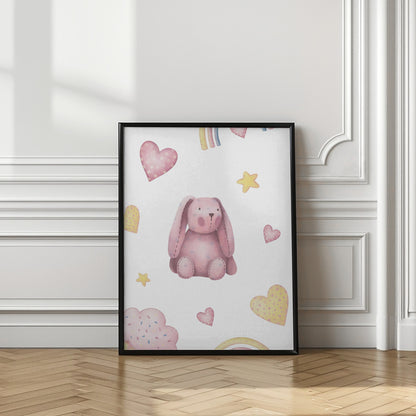Girl's Poster - Nursery Décor Prints - Rainbow Cupcake Hearts