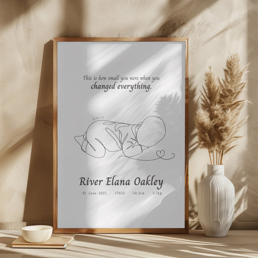 Life-Size Birth Poster | 1:1 Scale Newborn Print