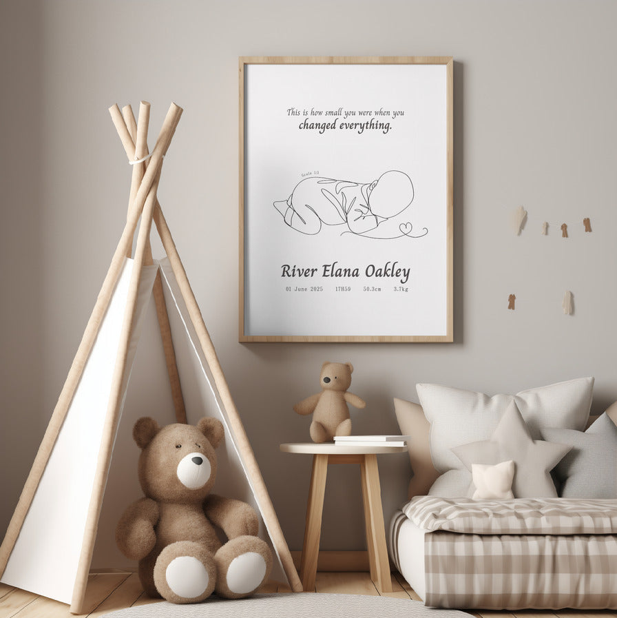 Life-Size Birth Poster | 1:1 Scale Newborn Print
