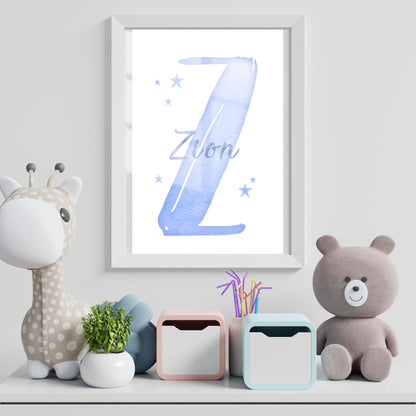 Personalised Custom Name Wall Art | Decor Print for Baby Kids Nursery Room | SassiBloom