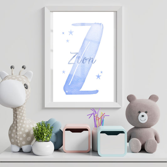 Personalised Custom Name Wall Art | Decor Print for Baby Kids Nursery Room | SassiBloom