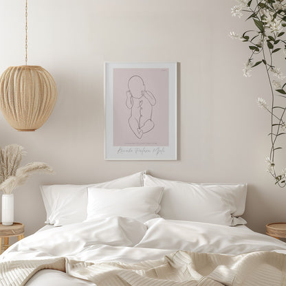 Life Size Birth Poster Print - Personalised Newborn Birth Sketch - SassiBloom Custom Nursery Decor - South Africa