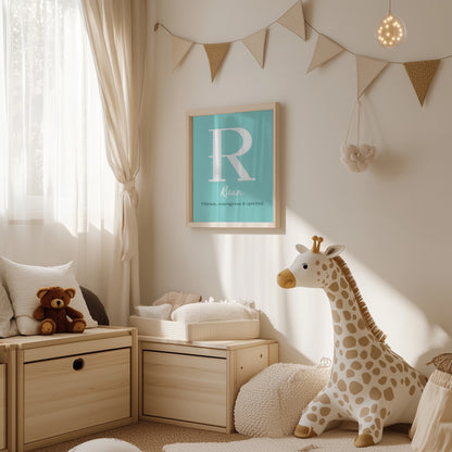 Customised Name Print - Nursery Décor - Boy's Room Personalised Wall Art