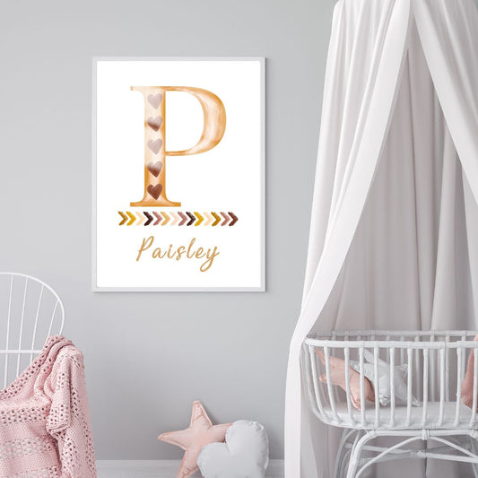 Personalised Custom Name Wall Art | Decor Print for Baby Kids Nursery Room | SassiBloom