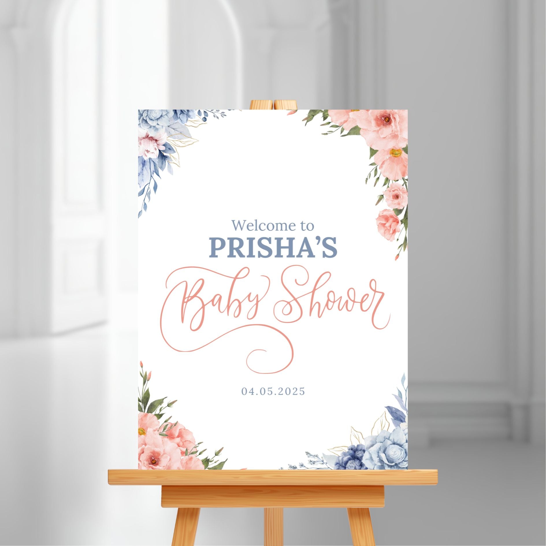 Baby Shower Customised Decor - Digital Invitation + Welcome Sign Board Bundle - Personalised Design SassiBloom - Order Online South Africa