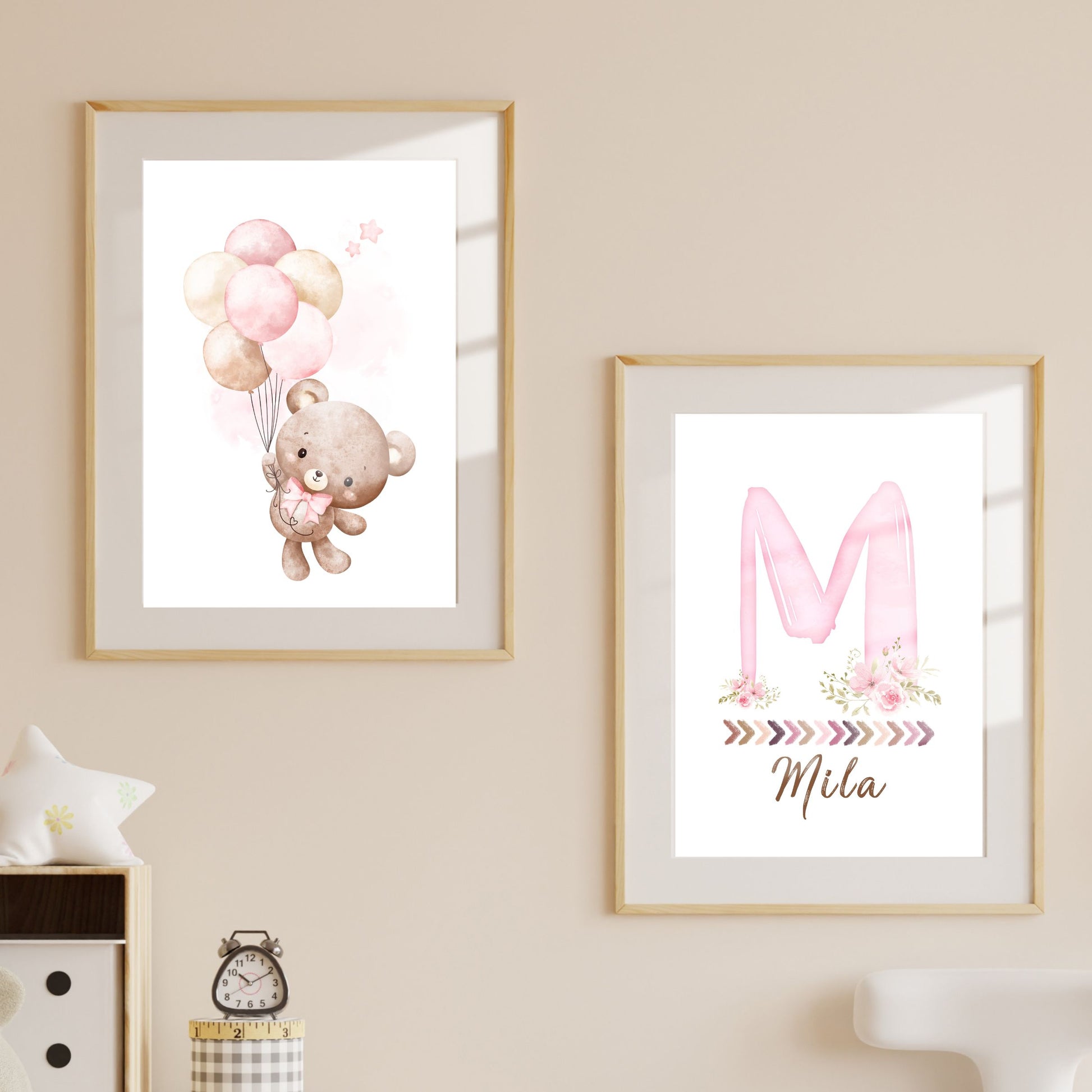 Personalised Custom Name Wall Art | Decor Print for Baby Kids Nursery Room | SassiBloom