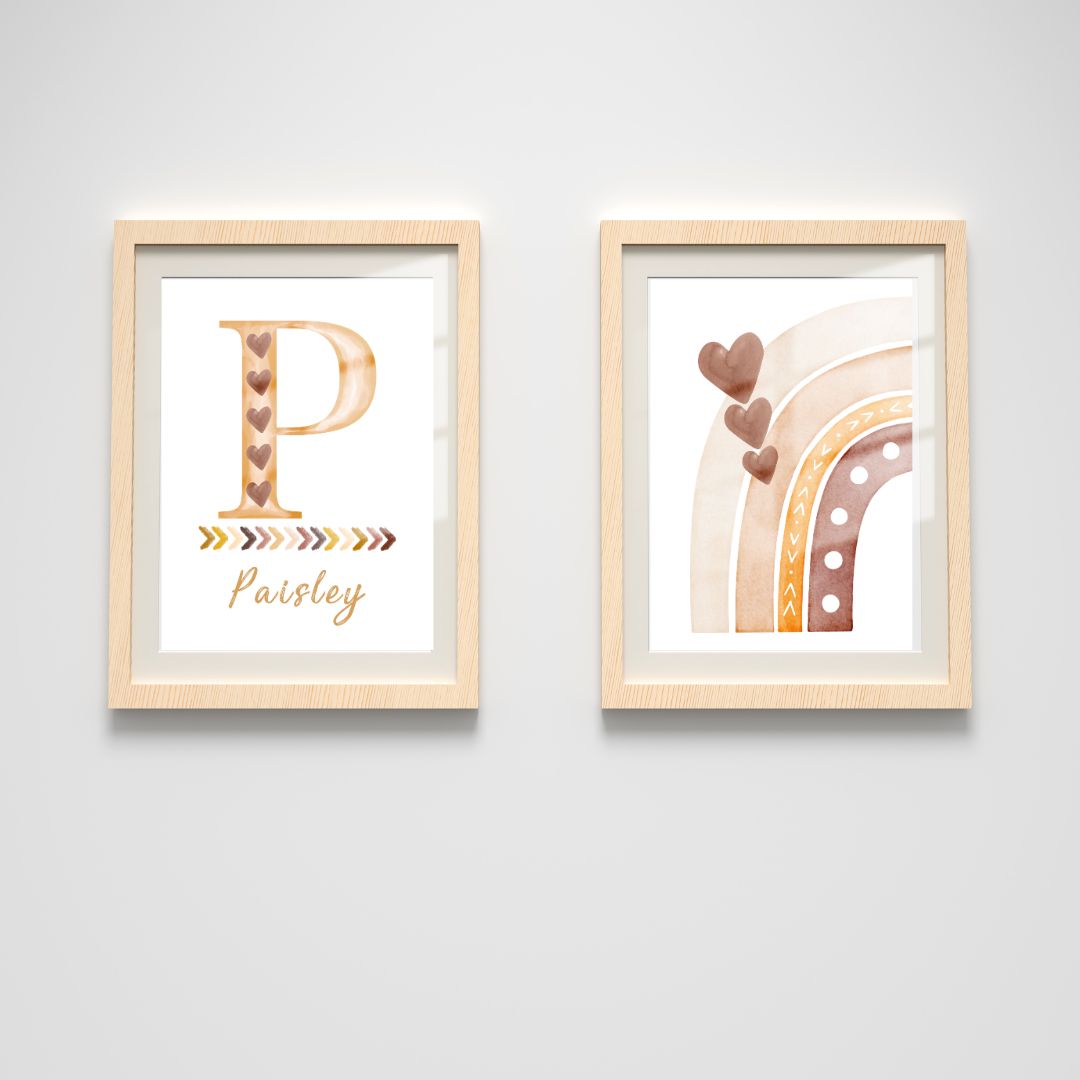Personalised Custom Name Wall Art | Decor Print for Baby Kids Nursery Room | SassiBloom