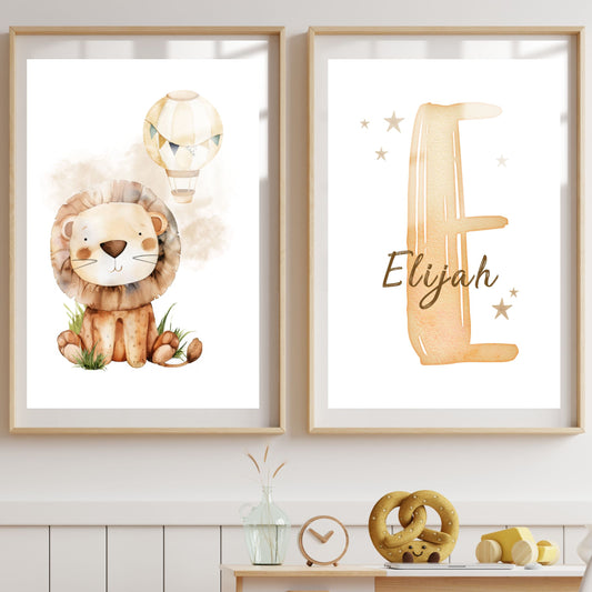 Personalised Custom Name Wall Art | Decor Print for Baby Kids Nursery Room | SassiBloom