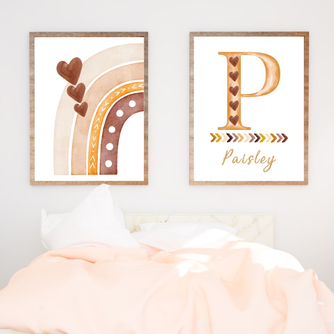 Personalised Custom Name Wall Art | Decor Print for Baby Kids Nursery Room | SassiBloom