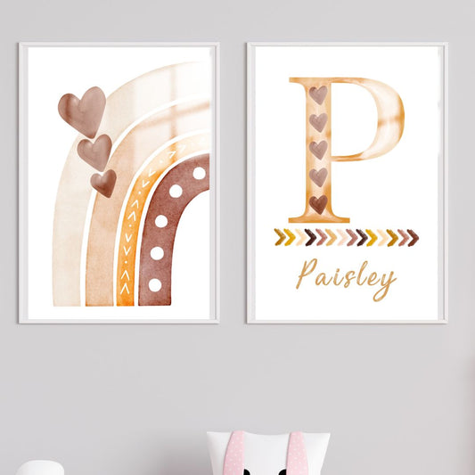 Personalised Custom Name Wall Art | Decor Print for Baby Kids Nursery Room | SassiBloom