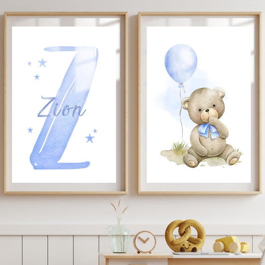 Personalised Custom Name Wall Art | Decor Print for Baby Kids Nursery Room | SassiBloom